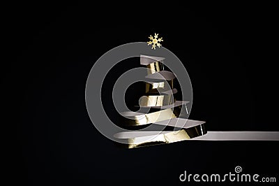 Christmas party or New Years Eve concept with golden streamer Stock Photo