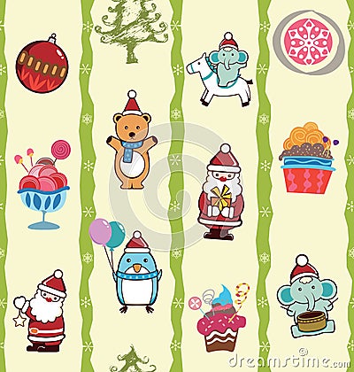 Christmas Party Pattern Vector Illustration