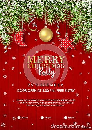 Christmas Party Poster Vector Illustration