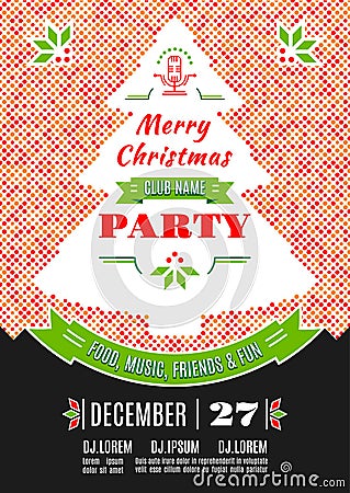 Christmas party poster design Vector abstract background Vector Illustration