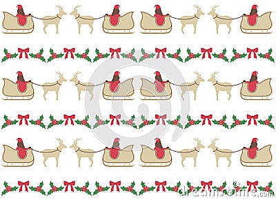 Christmas pattern with santa clous and deers vector Vector Illustration