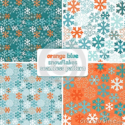 Christmas patterns with snowflakes Vector Illustration