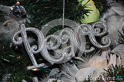 Christmas peace ornament Stock Photo