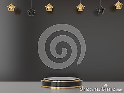 christmas pedestal podium concept. scene with christmas object Stock Photo