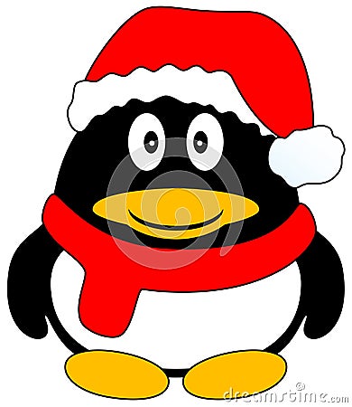 Christmas Penguin Vector Illustration