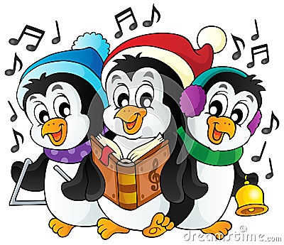 Christmas penguins theme image 1 Vector Illustration