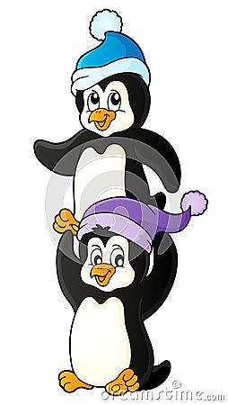 Christmas penguins theme image 4 Vector Illustration