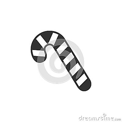 Christmas peppermint candy cane icon flat Vector Illustration