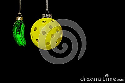 Christmas Pickle/Pickleball Decoration Stock Photo