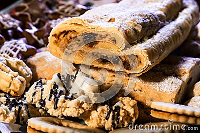 Christmas pie, cookies and gingerbread cookies Stock Photo