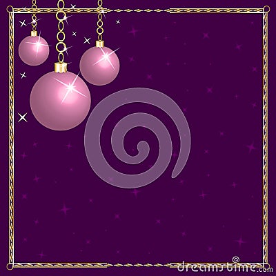 Christmas Pink Purple Ornaments Vector Illustration