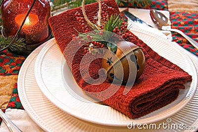 Christmas Place Setting Stock Photo