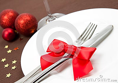 Christmas place setting Stock Photo