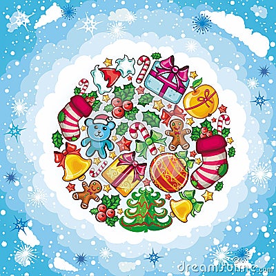 Christmas planet Vector Illustration