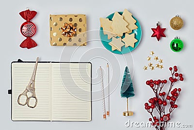Christmas planning objects set Stock Photo