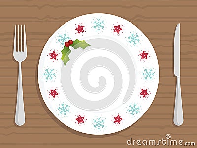Christmas plate Vector Illustration