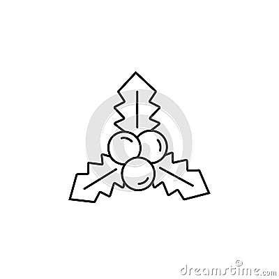 Christmas poinsettia vector icon in line design Vector Illustration