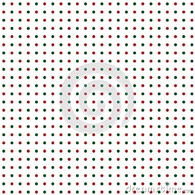 Christmas polka dot background in green and red Vector Illustration