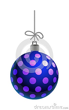 Christmas polka dot ball isolated on white background Vector Illustration