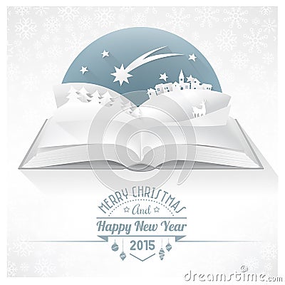 Christmas pop up book Vector Illustration