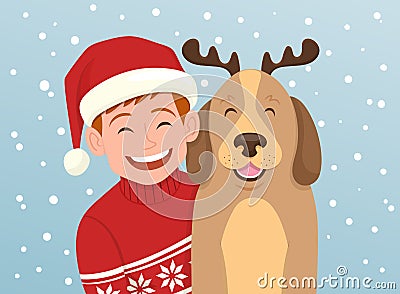 Christmas portrait vector illustration Vector Illustration