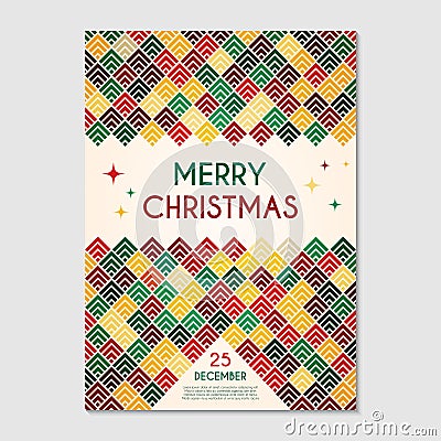 Christmas poster geometric template Vector Illustration