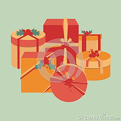 Christmas present collection Vector Illustration