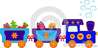 Christmas Presents Polar Express Train Illustration Stock Photo