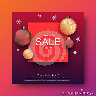 Christmas Promotion Sale Banner Background Vector Illustration