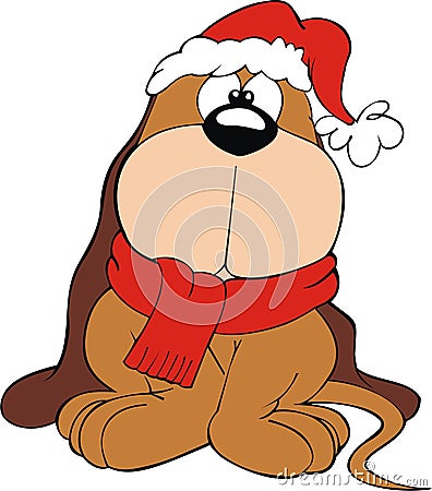 Christmas Puppy Illustration Vector Illustration