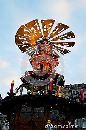 Christmas pyramide in the evening Editorial Stock Photo