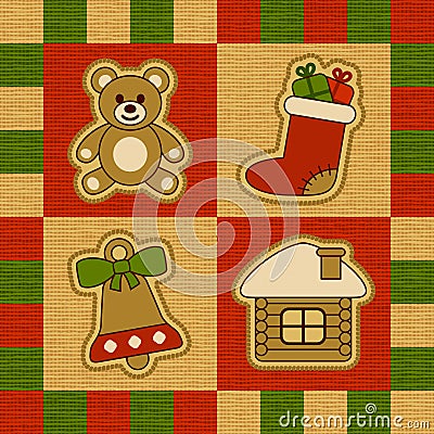 Christmas quilt Vector Illustration