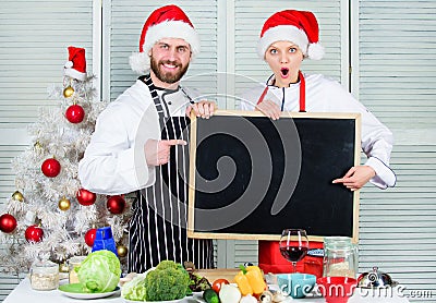 Christmas recipe concept. Family traditional menu for christmas dinner. Menu for our family. Cooking christmas meal. Man Stock Photo