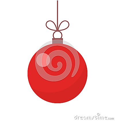 Christmas red ball ornament Vector Illustration