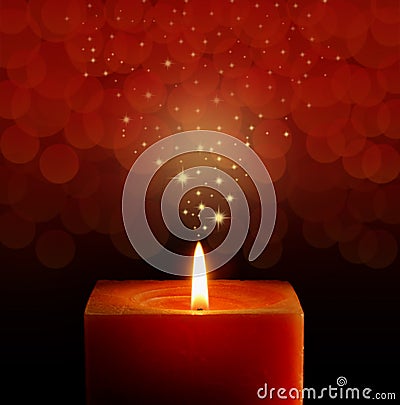 christmas red candle Stock Photo