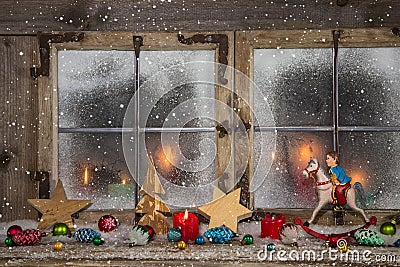 Christmas, red, decoration, candles, xmas, candlelight, merry, a Stock Photo