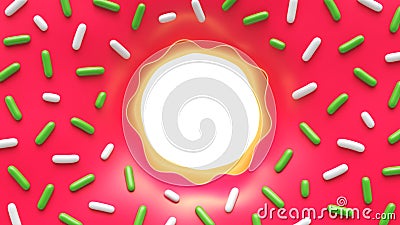 Christmas red donut with green and white sprinkles Stock Photo