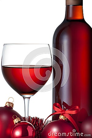 Christmas Red Wine Stock Photo
