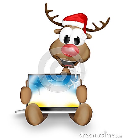 Christmas Reindeer Cartoon Illustration