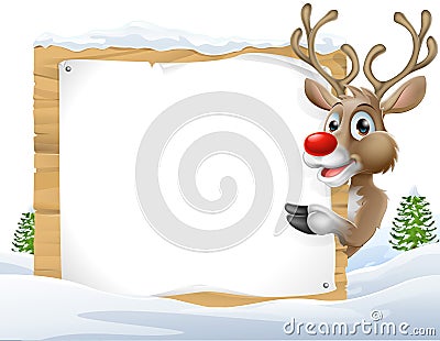 Christmas reindeer Sign Vector Illustration