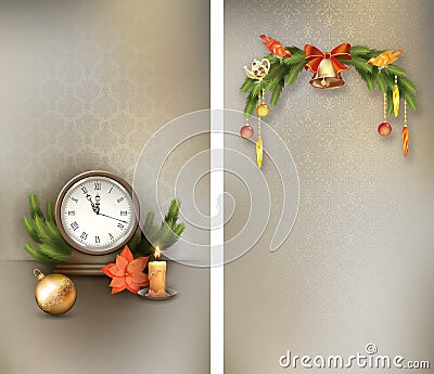 Christmas retro banners Vector Illustration