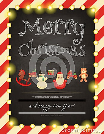 Christmas Retro Card Vector Illustration