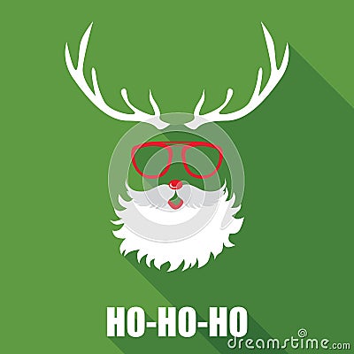 Christmas Retro Santa Card Vector Illustration