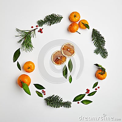 Christmas Round Frame Stock Photo