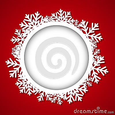 Christmas round frame Vector Illustration