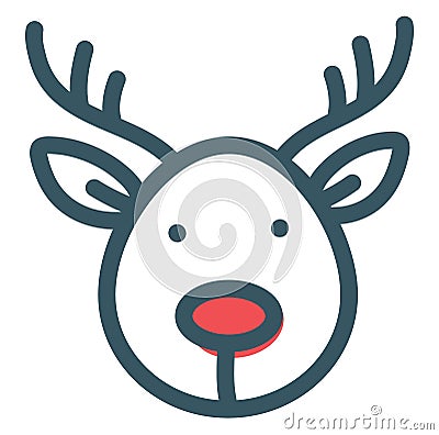 Christmas rudolph, icon Vector Illustration