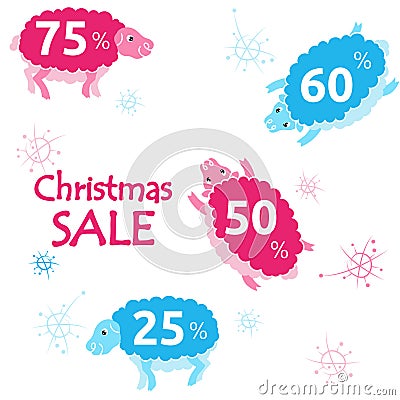 Christmas sale banner Vector Illustration