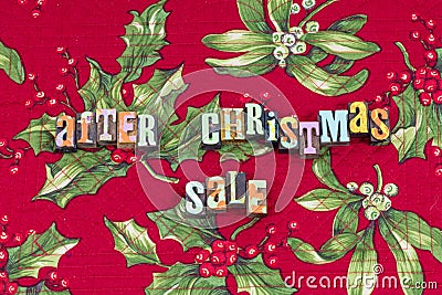 After Christmas sale business store typography Stock Photo