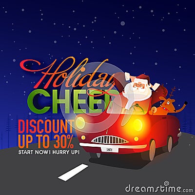 Christmas Sale Poster with Santa Claus. Stock Photo