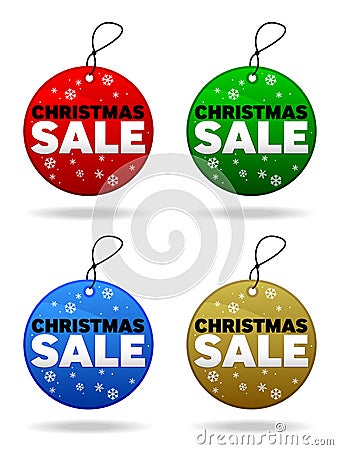 Christmas Sale Tags Vector Illustration